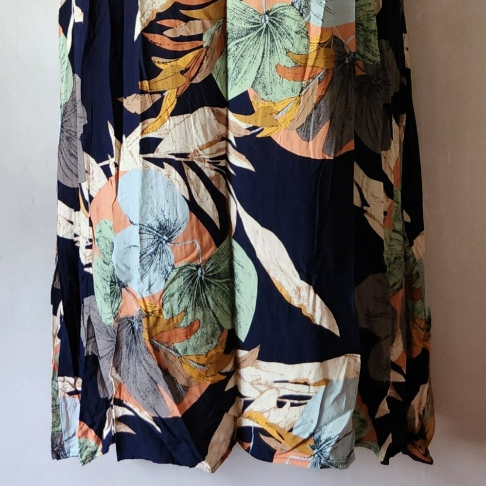 Emery Rose maxi dress sz 2X black tropical print EUC - Picture 2 of 3